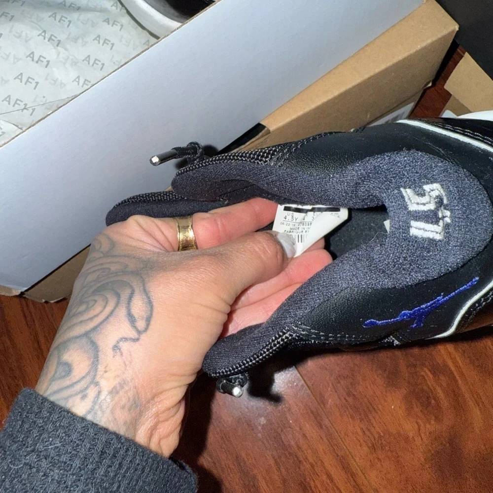Jordan11 Kids Shoes Black and Blue